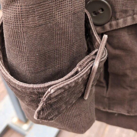 H & M Brown Utility Jacket Womens Sz 8 Farmcore Ranch Country Missing Belt Distr - Picture 3 of 6